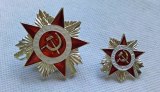 silver plate 2pcs Big and small size Russia primary war of national defense Soviet Emblem Medal of army badge, silver plated