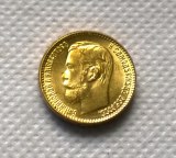 1907 RUSSIA 5 ROUBLE CZAR NICHOLAS II GOLD Copy Coin non-currency coins
