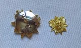 Gold plate 2pcs Big and small size Russian German WWII Soviet Red Star Medal Gold plated