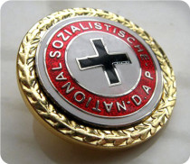 Gold plated WW2 WWII German cross Badge Pin