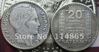 1932 France 20 Franc Coin KM#879 COPY commemorative coins