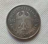 1932G Germany 5 Reichsmark Johann Goethe Copy Coin commemorative coins