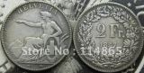 1857-B Switzerland 2 Francs COIN COPY FREE SHIPPING