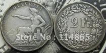 1857-B Switzerland 2 Francs COIN COPY FREE SHIPPING