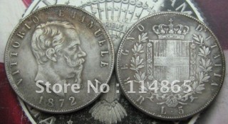 Italy 1872 5 LIRE Copy Coin commemorative coins