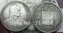 1924-B Switzerland 5 Francs COIN COPY FREE SHIPPING