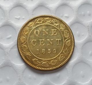 1859 Canada 1 Cent Half Dollar COPY