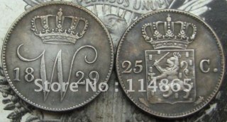 1829 NETHERLANDS 25 cent COIN  COPY commemorative coins