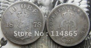1878 NORWAY 10 ORE COIN COPY FREE SHIPPING