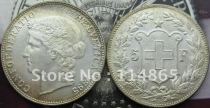 1895-B Switzerland 5 Francs COIN COPY FREE SHIPPING