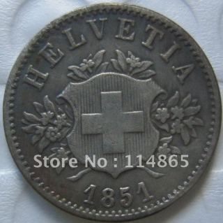 1851-BB SWITZERLAND Billon 20 rappen Copy Coin commemorative coins