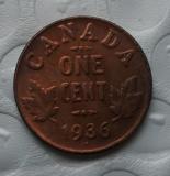 1936 with raised dot Canada 1 Cents COPY commemorative coins