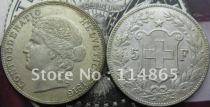 1916-B Switzerland 5 Francs COIN COPY FREE SHIPPING