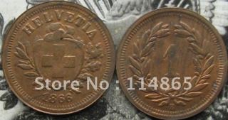 SWISS 1 CENT 1866  COIN COPY FREE SHIPPING