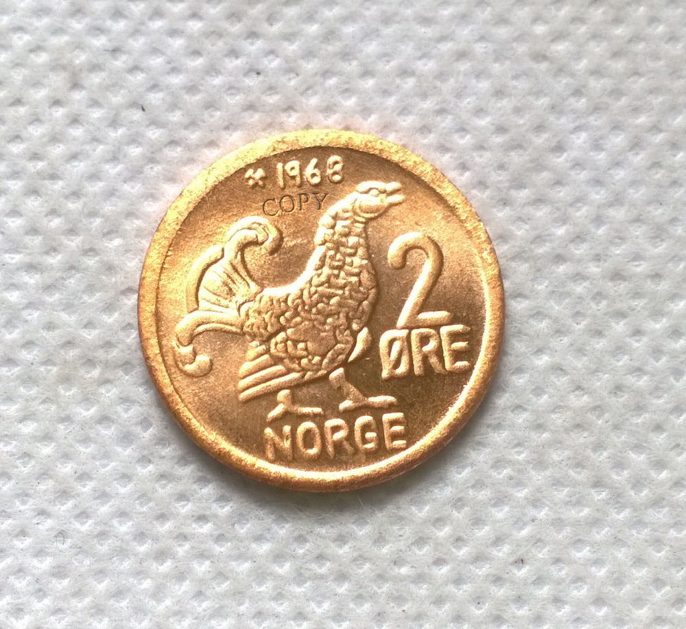 US$ 2.40 - 1968 NORWAY 2 ORE brass coin commemorative coins - m