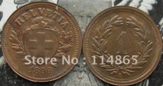SWISS 1 CENT 1896  COIN COPY FREE SHIPPING