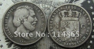1850 NETHERLANDS 1/2 GULDEN COIN  COPY commemorative coins