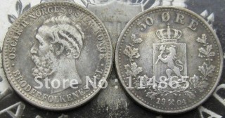 1904 Norway 50 Ore COIN COPY FREE SHIPPING