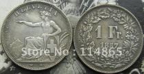 1857 Switzerland 1 Francs COIN COPY FREE SHIPPING