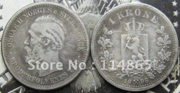 1898 NORWAY 1 KRONE COIN COPY FREE SHIPPING