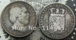 1853 NETHERLANDS 1/2 GULDEN COIN  COPY commemorative coins