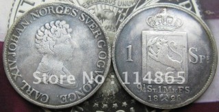 1826 NORWAY 1 SPECIE DALER  COIN COPY FREE SHIPPING