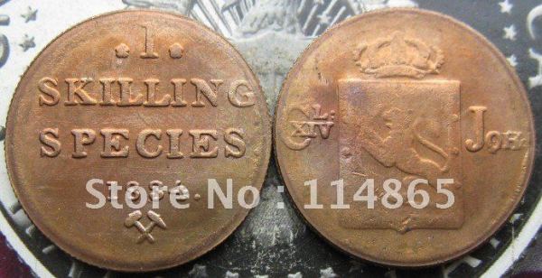 1834 NORWAY 1 SKILLING COIN COPY FREE SHIPPING