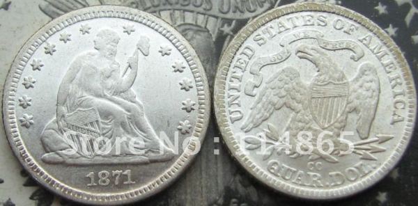 1871-CC Seated Liberty Quarter UNC COPY FREE SHIPPING