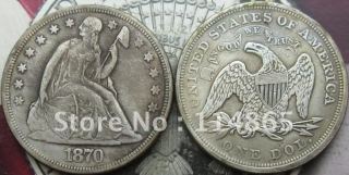 1870 Seated Liberty Silver Dollar Coin COPY FREE SHIPPING