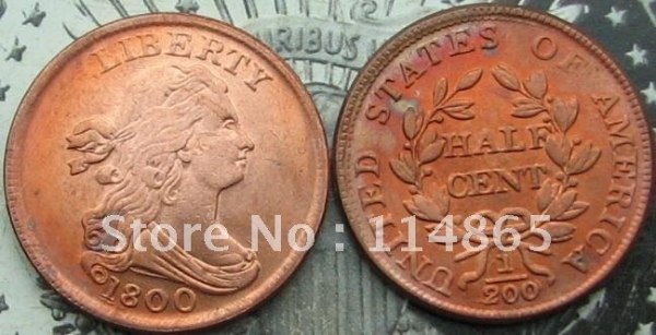 1800 Draped Bust Half Cent Copy Coin commemorative coins