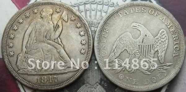 1847 Seated Liberty Silver Dollar Copy Coin commemorative coins