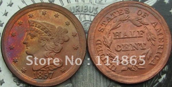 1857 Braided Hair Half Cent  Copy Coin commemorative coins
