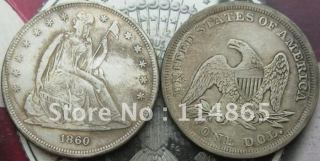 1860 Seated Liberty Silver Dollar Coin COPY FREE SHIPPING