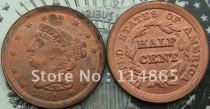 1851 Braided Hair Half Cent  Copy Coin commemorative coins