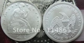 1872-S Seated Liberty Dollar UNC COPY FREE SHIPPING