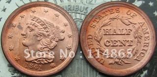 1841 Braided Hair Half Cent  Copy Coin commemorative coins