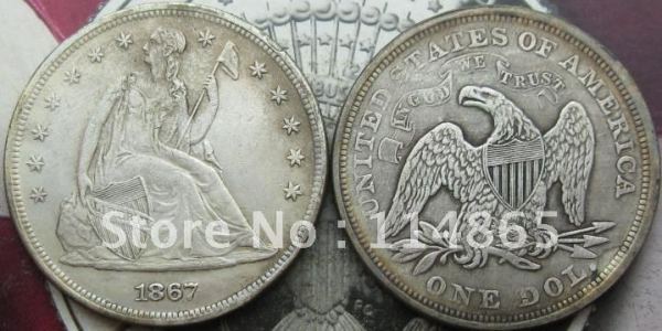 1867 Seated Liberty Silver Dollar Coin COPY FREE SHIPPING
