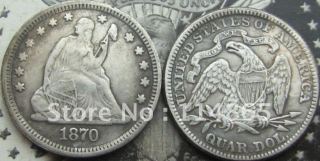 1870 Seated Quarter COIN COPY FREE SHIPPING