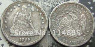 1866 Seated Quarter COIN COPY FREE SHIPPING