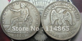 1884-P Trade Dollar COIN COPY FREE SHIPPING