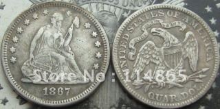 1867 Seated Quarter COIN COPY FREE SHIPPING