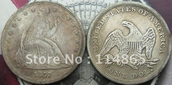 1857 Seated Liberty Silver Dollar Coin COPY FREE SHIPPING