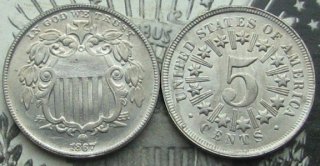 1867 SHIELD NICKEL with Rays Copy Coin commemorative coins