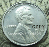 COPY REPLICA 1974 Aluminum Wheat Cent Penny