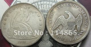 1861 Seated Liberty Silver Dollar Copy Coin commemorative coins