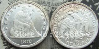 1872-CC Seated Liberty Quarter UNC COPY FREE SHIPPING