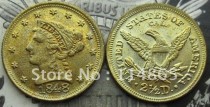 1848  CAL.  $2 1/2 Gold Coronet Liberty Head Quarter Eagle COPY FREE SHIPPING