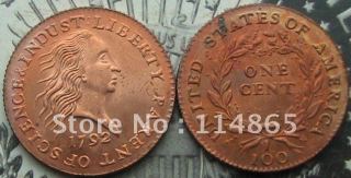 1792 COPPER CENTER CENT COPY commemorative coins