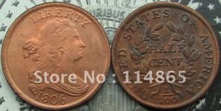 1806 Lg6 Draped Bust Half Cent Copy Coin commemorative coins
