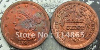 1844 Braided Hair Half Cent  Copy Coin commemorative coins